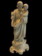 Beeld - Heiige Joseph met kindje Jezus - 51 cm - Biscuit