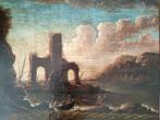 Italiaanse school (XVIII) - Paesaggio marino, Antiek en Kunst, Kunst | Schilderijen | Klassiek