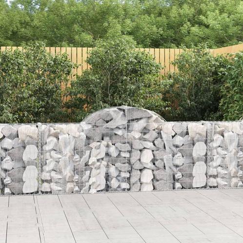 vidaXL Schanskorf gewelfd 200x30x80/100 cm gegalvaniseerd, Tuin en Terras, Bloempotten, Nieuw, Verzenden