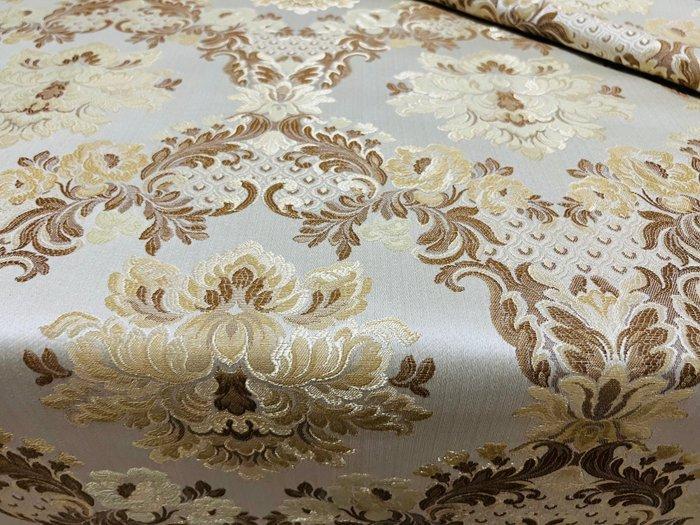 Goudbarok – Ingesneden elegantie in zijde - Meubelstof - 3 m, Antiek en Kunst, Antiek | Tapijten, Tafelkleden en Textiel