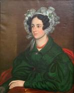 English School (XIX) - A portrait of a lady with an, Antiquités & Art, Art | Peinture | Classique