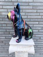 Beeld, pub or French bulldog black sitting in color paint