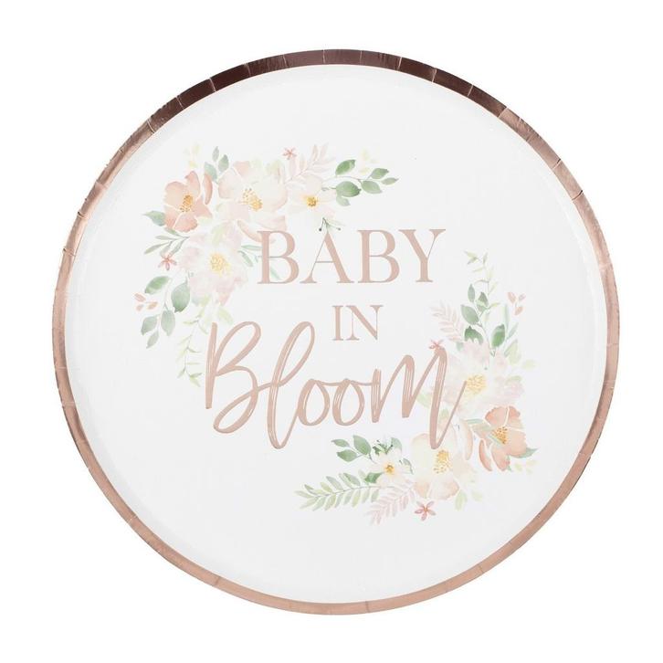 Borden Baby In Bloom 24,5cm 8st, Hobby en Vrije tijd, Feestartikelen, Nieuw, Verzenden