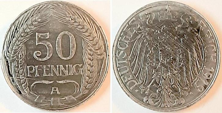 Duitsland Probe 50 Pfennig 1919 A Probe Aluminium J 301 Rrr, Postzegels en Munten, Munten | Europa | Niet-Euromunten, België, Verzenden