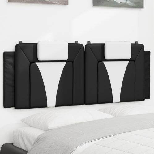 vidaXL Hoofdbordkussen 120 cm kunstleer zwart en wit, Maison & Meubles, Chambre à coucher | Lits, Envoi