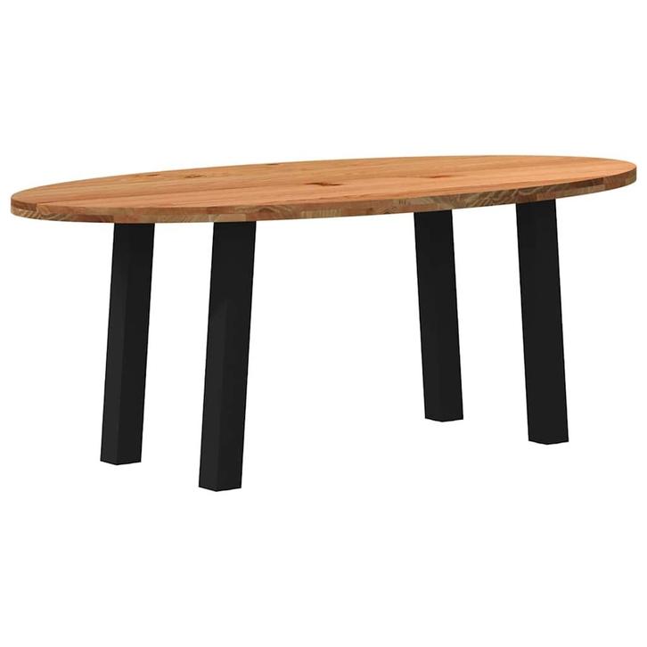 vidaXL Eettafel 200x100x74 cm ovaal massief eikenhout, Huis en Inrichting, Tafels | Eettafels, Nieuw, Verzenden