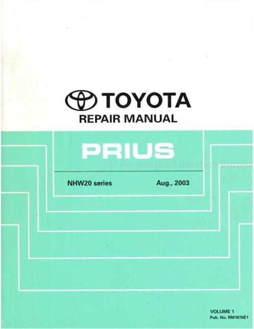 2003 TOYOTA PRIUS WERKPLAATSHANDBOEK ENGELS, Auto diversen, Handleidingen en Instructieboekjes