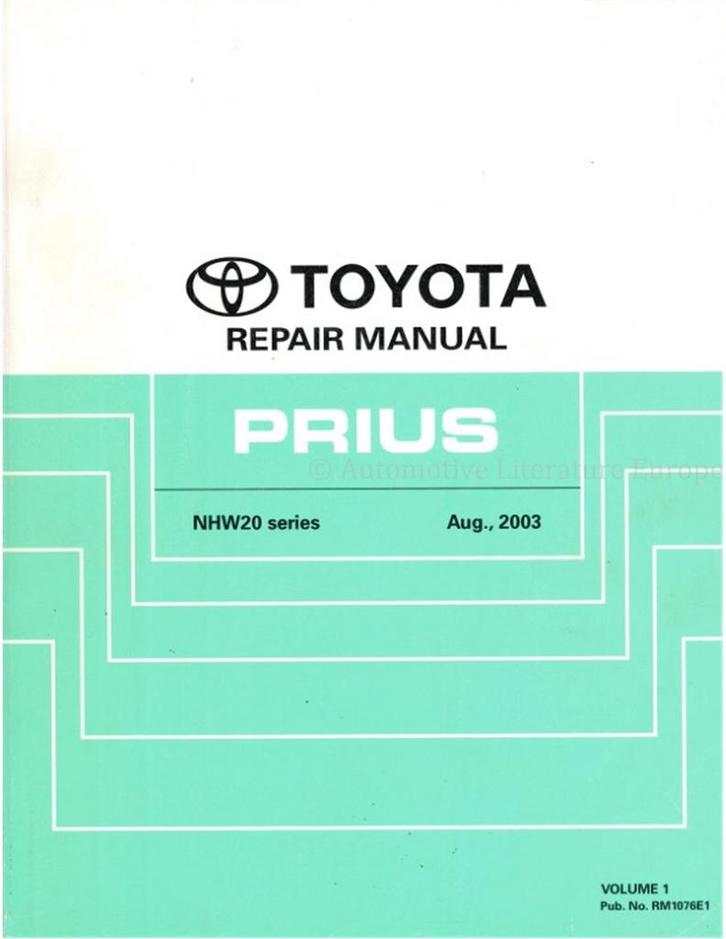 2003 TOYOTA PRIUS WERKPLAATSHANDBOEK ENGELS, Auto diversen, Handleidingen en Instructieboekjes