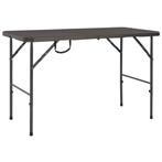 vidaXL Tuintafel inklapbaar rattan look 120x60x74 cm HDPE, Tuin en Terras, Tuintafels, Verzenden, Nieuw