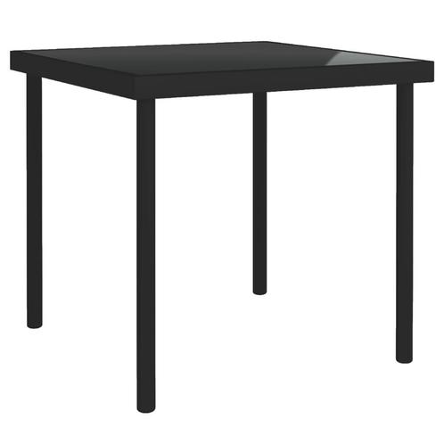 vidaXL Table à dîner dextérieur Noir 80x80x72 cm Verre, Jardin & Terrasse, Ensembles de jardin, Neuf, Envoi