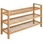 vidaXL Schoenenrek met 3 schappen 100x27x60 cm massief, Huis en Inrichting, Kasten | Schoenenkasten, Verzenden, Nieuw