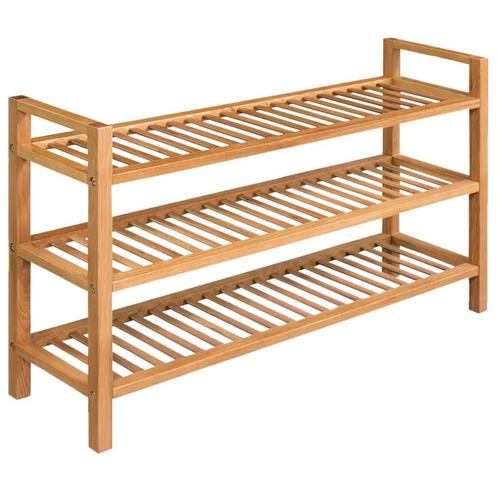 vidaXL Schoenenrek met 3 schappen 100x27x60 cm massief, Huis en Inrichting, Kasten | Schoenenkasten, Nieuw, Verzenden