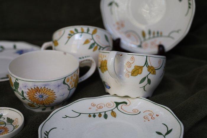 Plateelbakkerij Zuid-Holland - Kop en schotel (4) - Juliette, Antiek en Kunst, Antiek | Glaswerk en Kristal