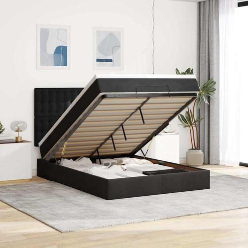 vidaXL Ottoman bed met matrassen en LEDs 140x200cm fluweel, Huis en Inrichting, Slaapkamer | Bedden, Nieuw, Verzenden