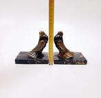 Boekensteunen (2) - paar duiven - Zinklegering, Marmer
