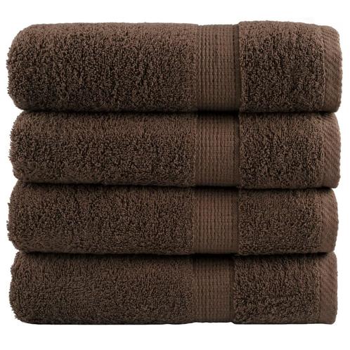 vidaXL Badhanddoeken SOLUND 4 st 600 g/m² 100x150 cm bruin, Huis en Inrichting, Badkamer | Badtextiel en Accessoires, Nieuw, Verzenden