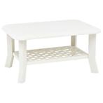 vidaXL Table basse Blanc 90x60x46 cm Plastique, Maison & Meubles, Verzenden, Neuf