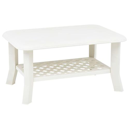 vidaXL Table basse Blanc 90x60x46 cm Plastique, Maison & Meubles, Tables | Tables de salon, Neuf, Envoi