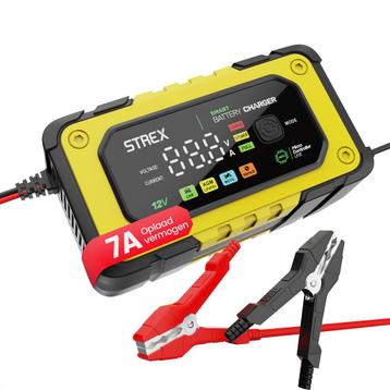 Strex 12V 7A Acculader – Druppel en Snellader met LCD beschikbaar voor biedingen