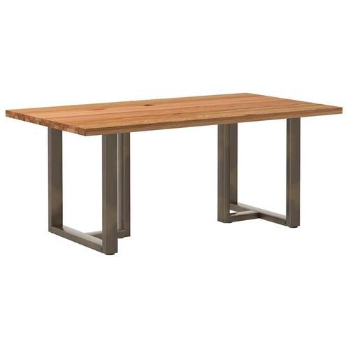 vidaXL Eettafel rechthoekig 180x100x74 cm massief eikenhout, Huis en Inrichting, Tafels | Eettafels, Nieuw, Verzenden