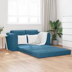 vidaXL Vloerbank Bed 2-in-1 Blauw 148x71x83 cm Velvet, Verzenden, Nieuw
