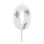 Witte Kaars 0 Jaar Gebladerd 5cm, Hobby en Vrije tijd, Verzenden, Nieuw