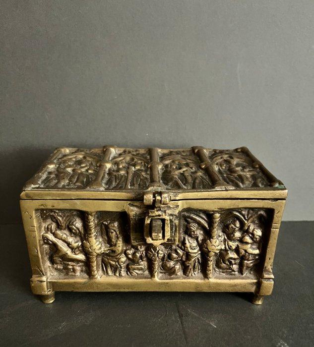 Sieradendoos - Brons - Gotische stijl kistje, Antiek en Kunst, Curiosa en Brocante