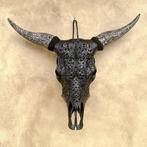 Geen minimumprijs - Zwarte koeienschedel met Boheemse