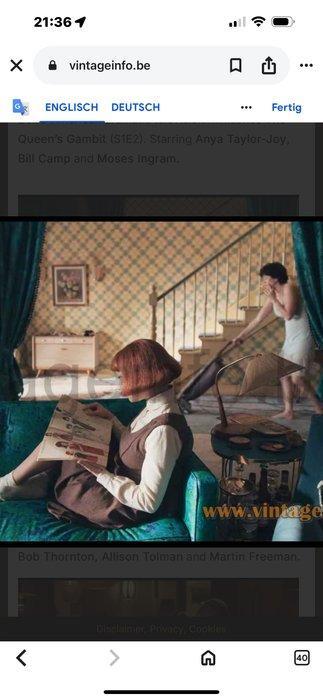 Temde - Tafellamp - Typ33 - Teakhout koper - Raphia, Antiek en Kunst, Antiek | Verlichting