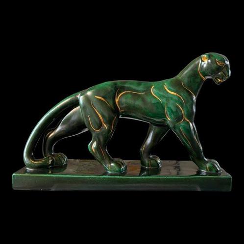 Saint Clement - sculptuur, Pantera Verde con finiture in oro, Antiek en Kunst, Antiek | Glaswerk en Kristal