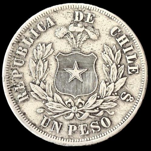 Chili. Republica. 1 Peso - 1875 - Chile - (R1039), Postzegels en Munten, Munten | Europa | Niet-Euromunten