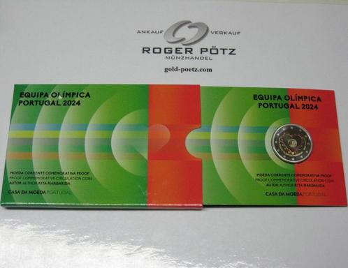 Portugal 2 Euro 2024 Olympiade Paris Polierte Platte im O..., Postzegels en Munten, Munten | Europa | Euromunten, België, Verzenden