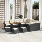 vidaXL 13-delige tuinsofa set met kussens in zwart poly, Verzenden, Nieuw