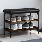 vidaXL Schoenenbank 62x32x47 cm bewerkt hout gerookt, Verzenden, Nieuw