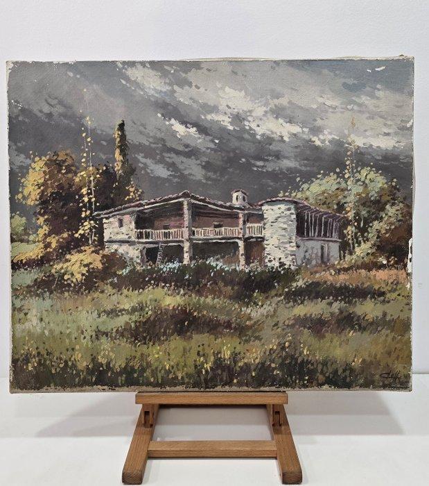 École Française (XX) - NO RESERVE - Nostalgie rurale, Antiek en Kunst, Kunst | Schilderijen | Klassiek