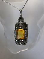 Zilver, Marcasites - Ketting met hanger - Art Deco, Antiek en Kunst