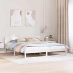 vidaXL Bedframe met Hoofdeinde Wit 200x200 cm Massief, Huis en Inrichting, Verzenden, Nieuw