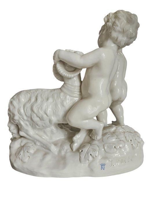Joseph dAste - sculptuur, Putti aux boucs Capo Di Monte -, Antiquités & Art, Antiquités | Verre & Cristal