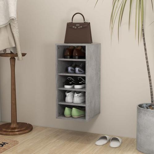 vidaXL Schoenenkast 31,5x35x70 cm bewerkt hout betongrijs, Huis en Inrichting, Kasten | Schoenenkasten, Nieuw, Verzenden