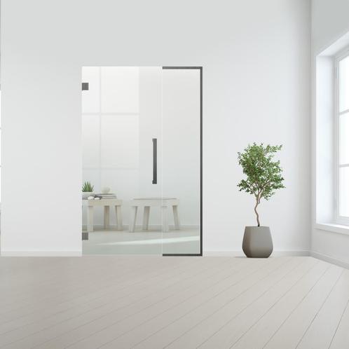 Glazen binnendeur met zijlicht zonder kozijn RVS beslag-Blan, Doe-het-zelf en Bouw, Glas en Ramen, Nieuw, Verzenden