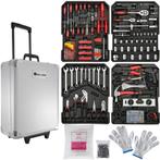 tectake Trolley gereedschapskoffer 599-delig - zilver, Doe-het-zelf en Bouw, Gereedschap | Handgereedschap, Verzenden, Nieuw