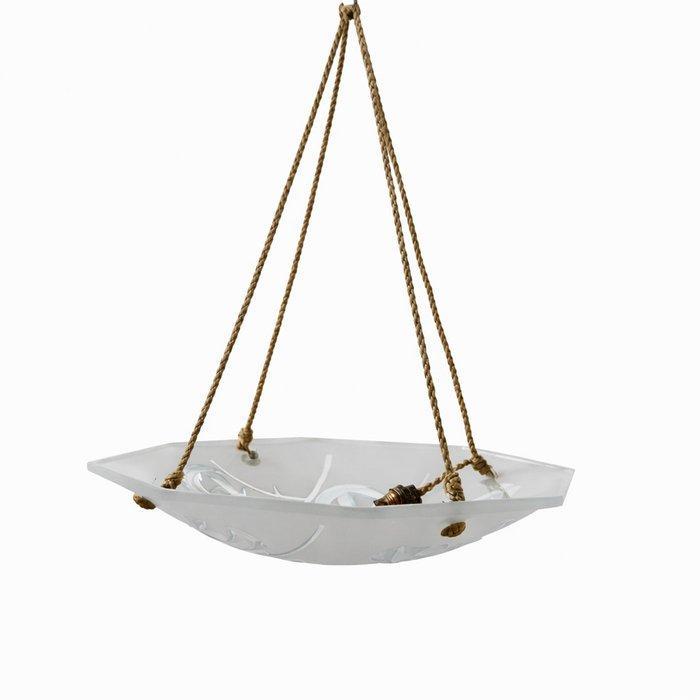 Kroonluchter - Glas - Gesigneerd Degué Art Deco, Antiek en Kunst, Kunst | Designobjecten