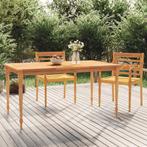 vidaXL Table Batavia 150x90x75 cm Bois de teck solide, Jardin & Terrasse, Ensembles de jardin, Neuf, Verzenden