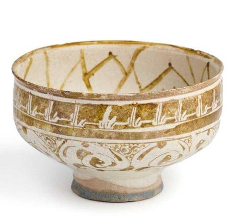 Middeleeuwse Kashan glazuurkom - Midden-Oosten - 13e eeuw, Antiek en Kunst, Kunst | Niet-Westerse kunst