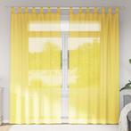 vidaXL Gordijnen voile met lussen 2 st 140x225 cm geel, Huis en Inrichting, Verzenden, Nieuw