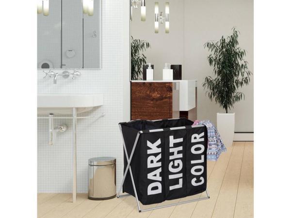 Veiling - iBella Living wasmand 3 vakken zwart, Huis en Inrichting, Badkamer | Badtextiel en Accessoires