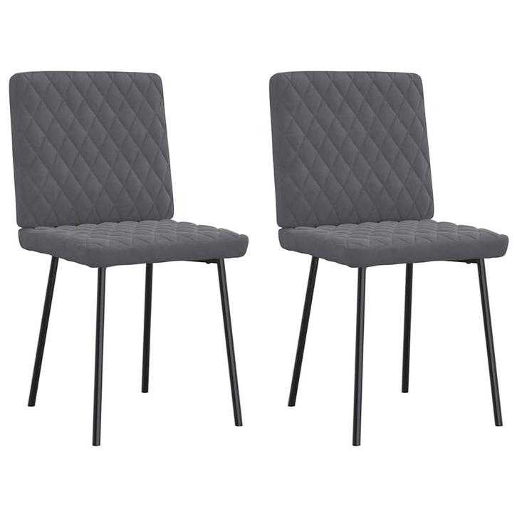 vidaXL Eetkamerstoelen 2 st fluweel donkergrijs, Huis en Inrichting, Stoelen, Nieuw, Verzenden