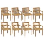 vidaXL Chaises Batavia 8 pcs Bois de teck solide, Verzenden