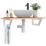 vidaXL Badkamer wandschap staal en massief eikenhout, Verzenden, Nieuw