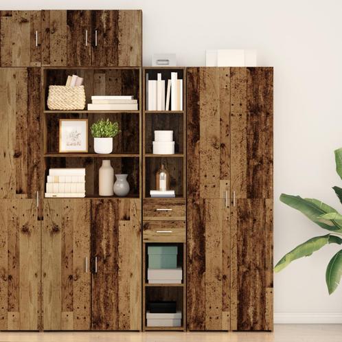 vidaXL Highboard Oud Hout 30x42,5x185 cm Gelaagd Hout, Huis en Inrichting, Kasten | Dressoirs, Nieuw, Verzenden